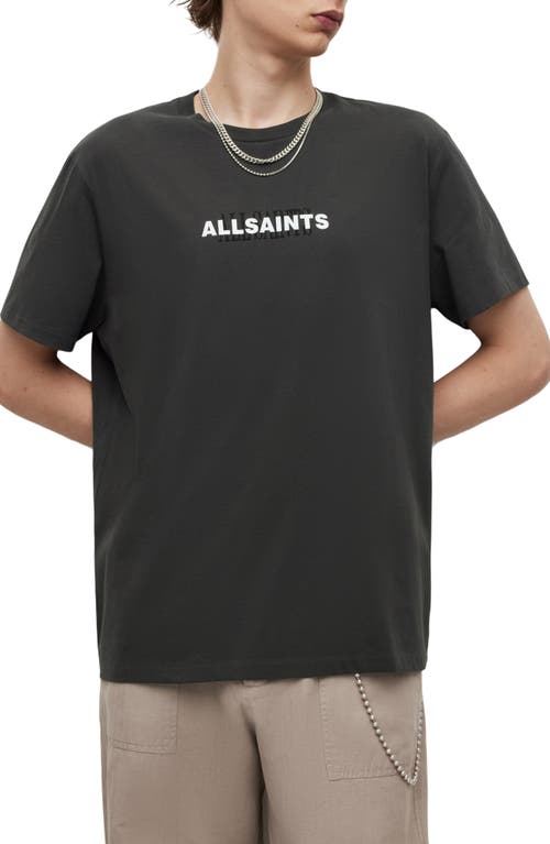 AllSaints Veil Embroidered Logo Graphic Tee in Washed Black at Nordstrom, Size Medium
