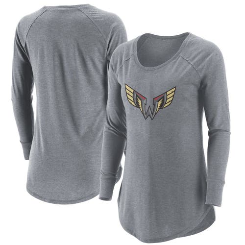 ADPRO Sports Women's Gray Philadelphia Wings Primary Logo Tri-Blend Long Sleeve T-Shirt