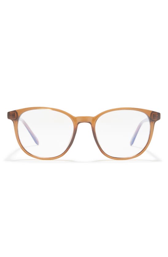 Quay Blueprint 48mm Blue Light Filtering Glasses In Tobacco/ Clear