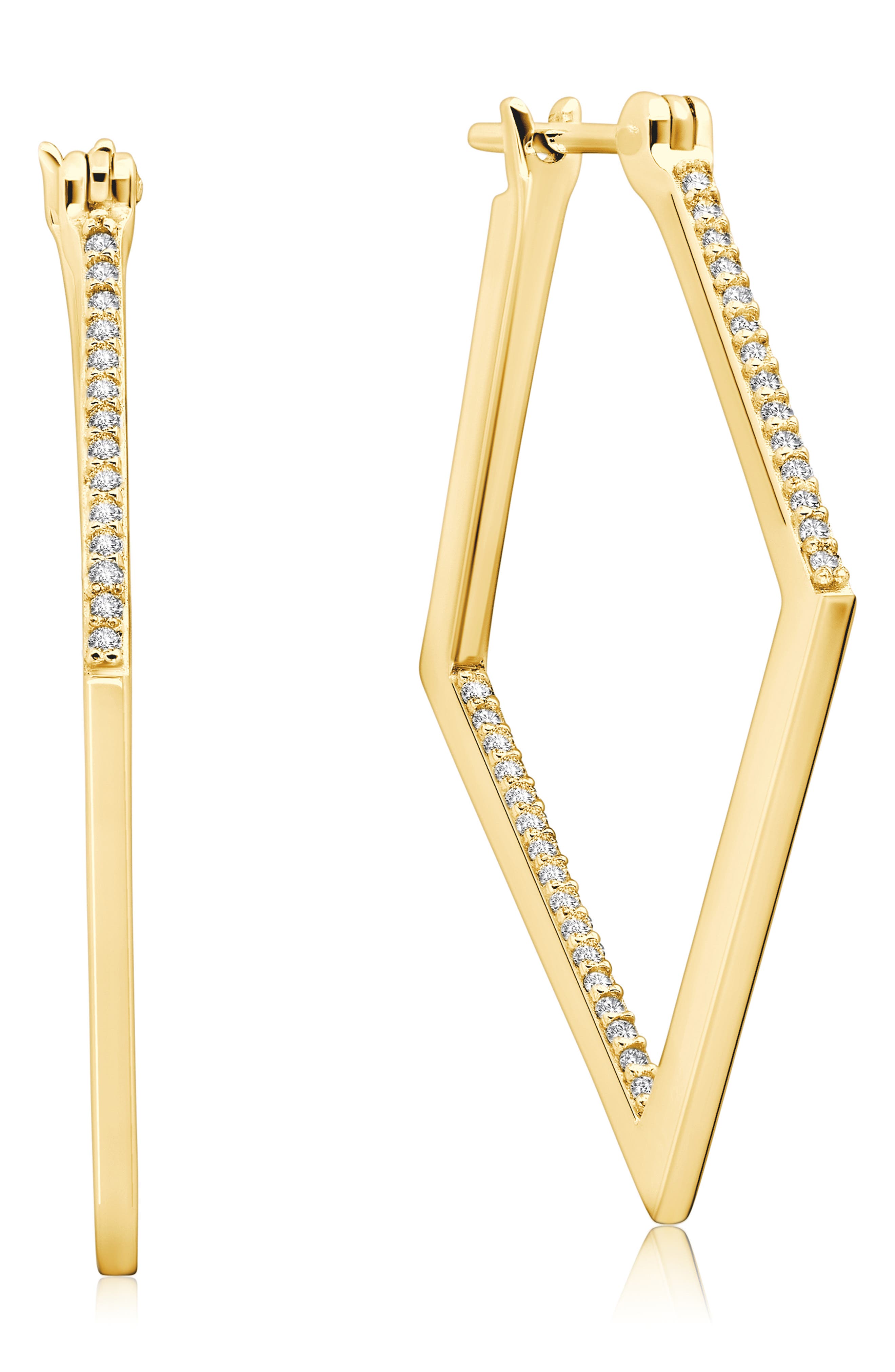 Pandora Jewelry - Pavé Heart Hoop Earrings in Sterling Silver with
