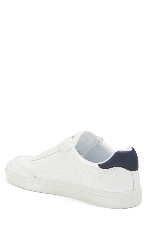 Shop Official Program Clean Cupsole Camo Sneaker In White/dark Blue