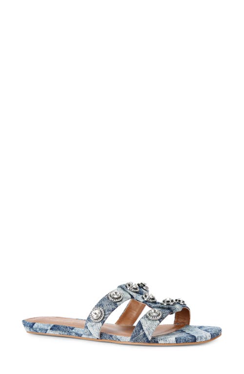 Kurt Geiger London Octavia Denim Slide Sandal In Navy