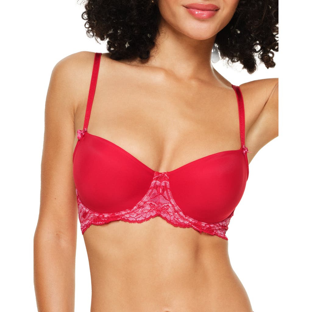 Shop Adore Me Missy Unlined Demi Bra In Dark Red