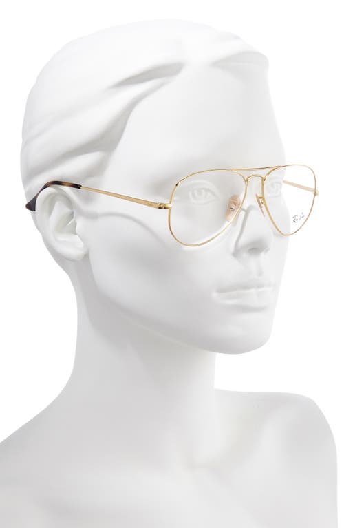 Ray Ban Ray-ban 55mm Aviator Optical Glasses In Gold/clear