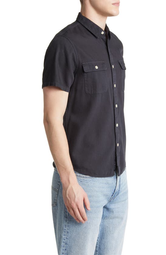 Lucky Brand Livedin Short Sleeve Buttonup Workwear Shirt In Phantom ModeSens
