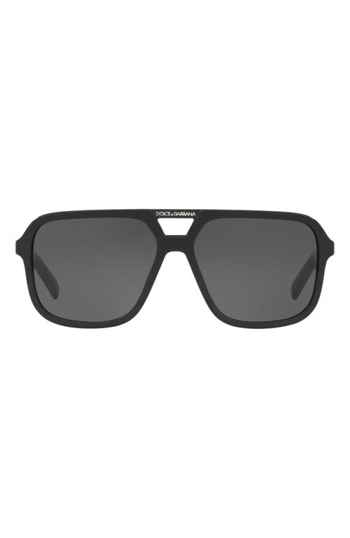 Dolce & Gabbana 58mm Square Sunglasses in Black/Grey at Nordstrom