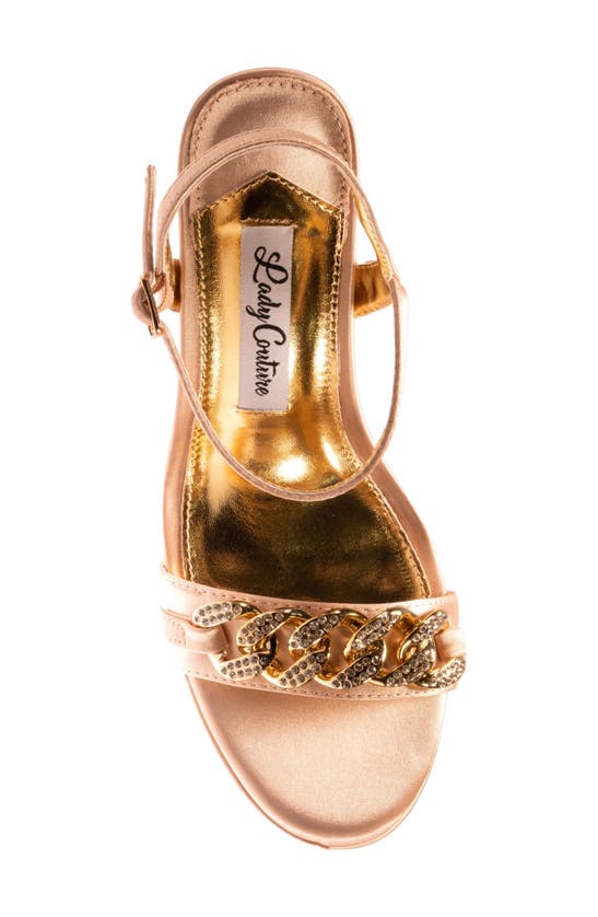Shop Lady Couture Dance Block Heel Sandal In Gold