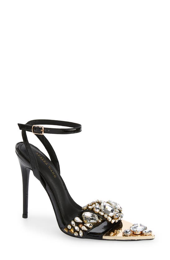 Azalea Wang Tilly Crystal Pointed Toe Sandal In Black | ModeSens
