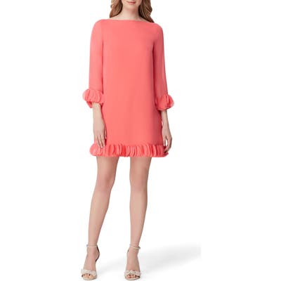 Tahari Chiffon Shift Dress, Orange