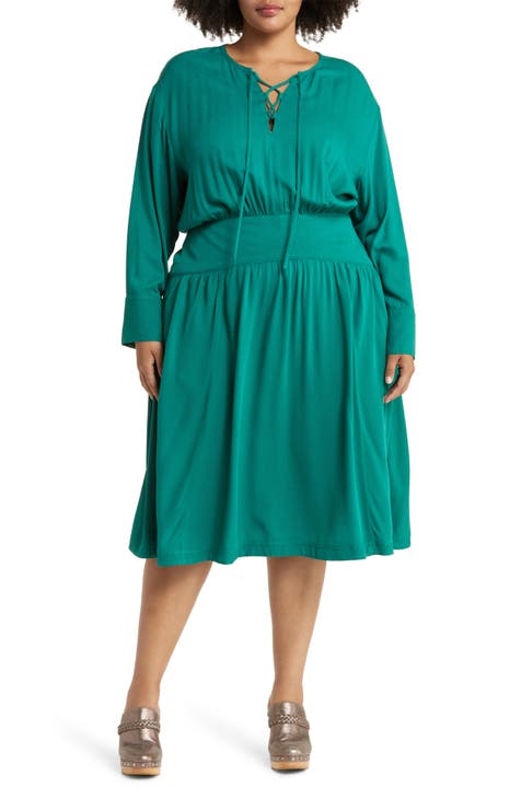 Long Sleeve Midi Dress (Plus Size)
