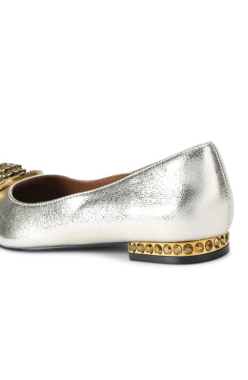 Shop Kurt Geiger London Chelsea Pointed Toe Flat In Gold