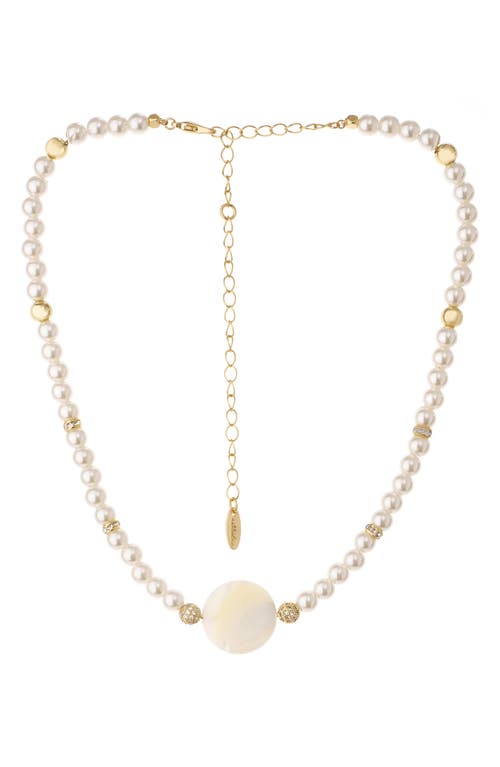 Ettika Timeless Imitation Pearl Necklace in White at Nordstrom