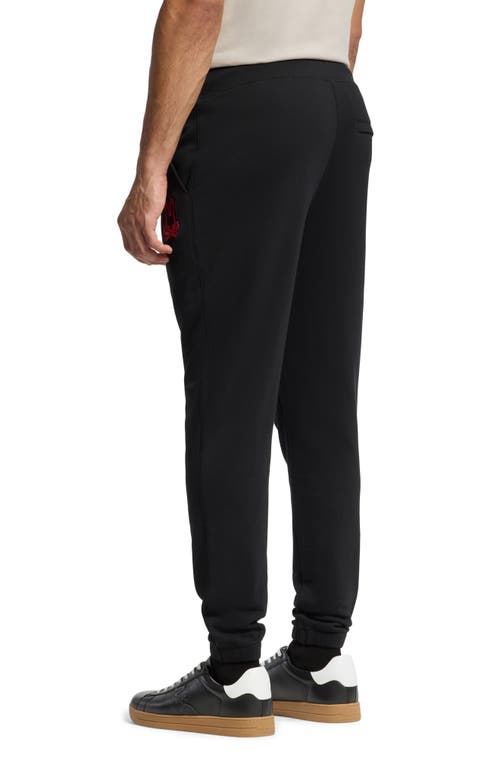 Psycho Bunny Pierce Embroidered Cotton Sweatpants In Black