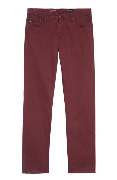 Ag Tellis Slim Fit Sateen Pants In Maroon Peak