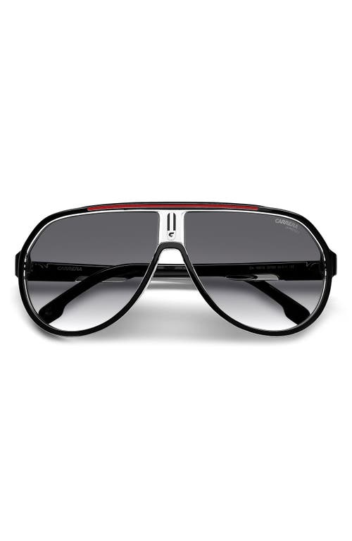 Shop Carrera Eyewear 64mm Oversize Gradient Aviator Sunglasses In Black Red/grey Shaded