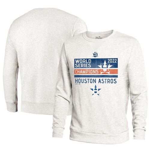 Men's Majestic Threads White Houston Astros 2022 World Series Champions Front Line Pullover Sweatshirt