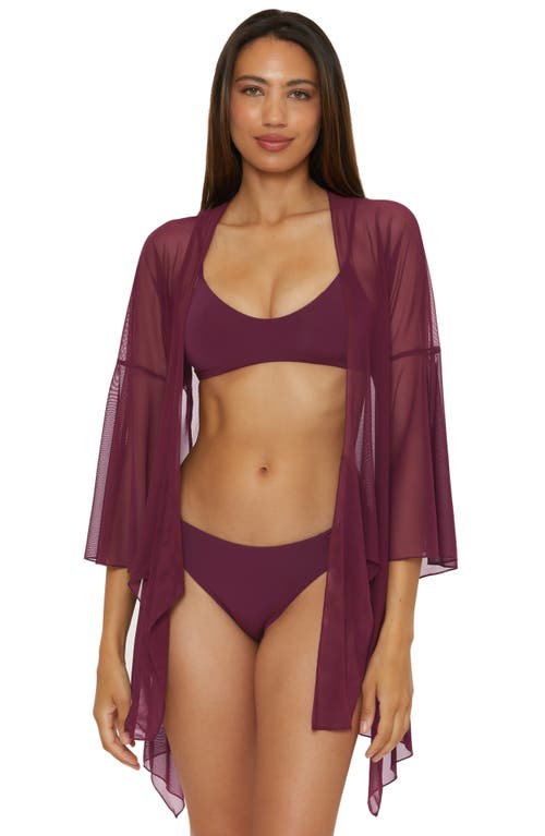 Becca Muse Mesh Cover-up Jacket In Aubergine
