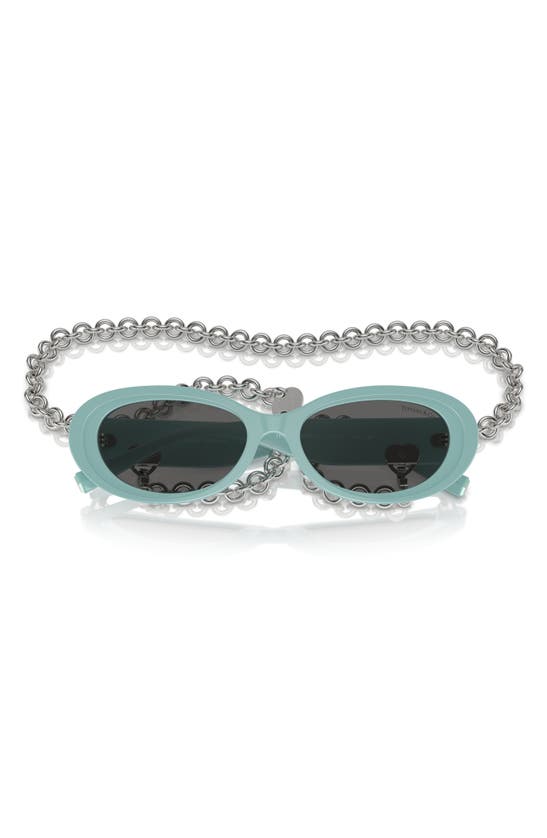 Tiffany & Co Womens Blue Tf4221 Oval-frame Acetate Sunglasses In Blue Grey
