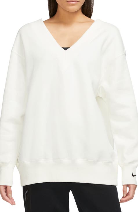 White sweatshirt oversized hot sale