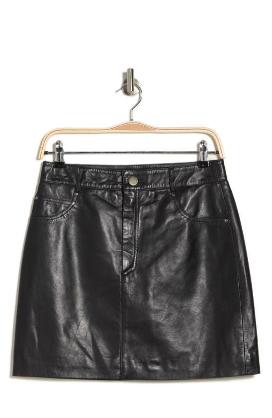 Walter Baker Alicia Leather Mini Skirt In Black