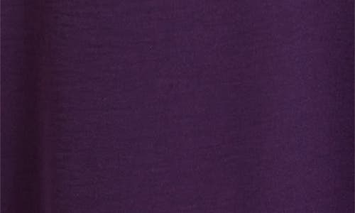 Connected Apparel Long Sleeve Faux Wrap Midi Dress In Grape