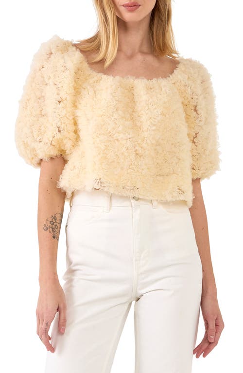 Floral Tulle Top in Ivory