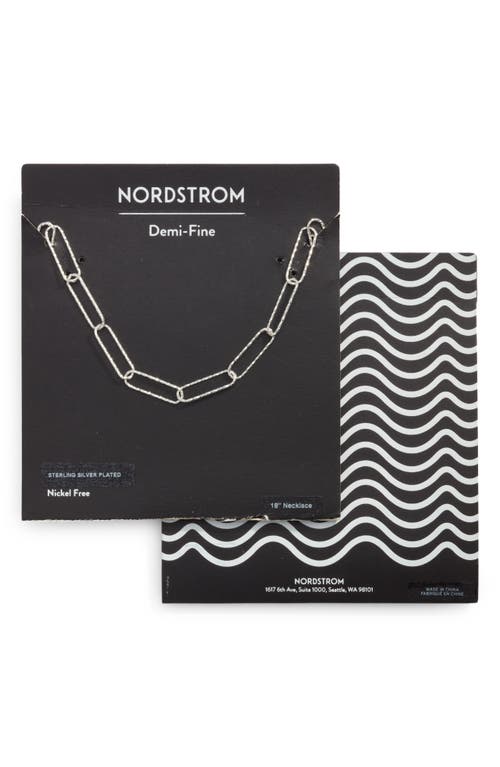 Nordstrom Demifine Faceted Paperclip Chain Necklace in Sterling Silver Plated at Nordstrom