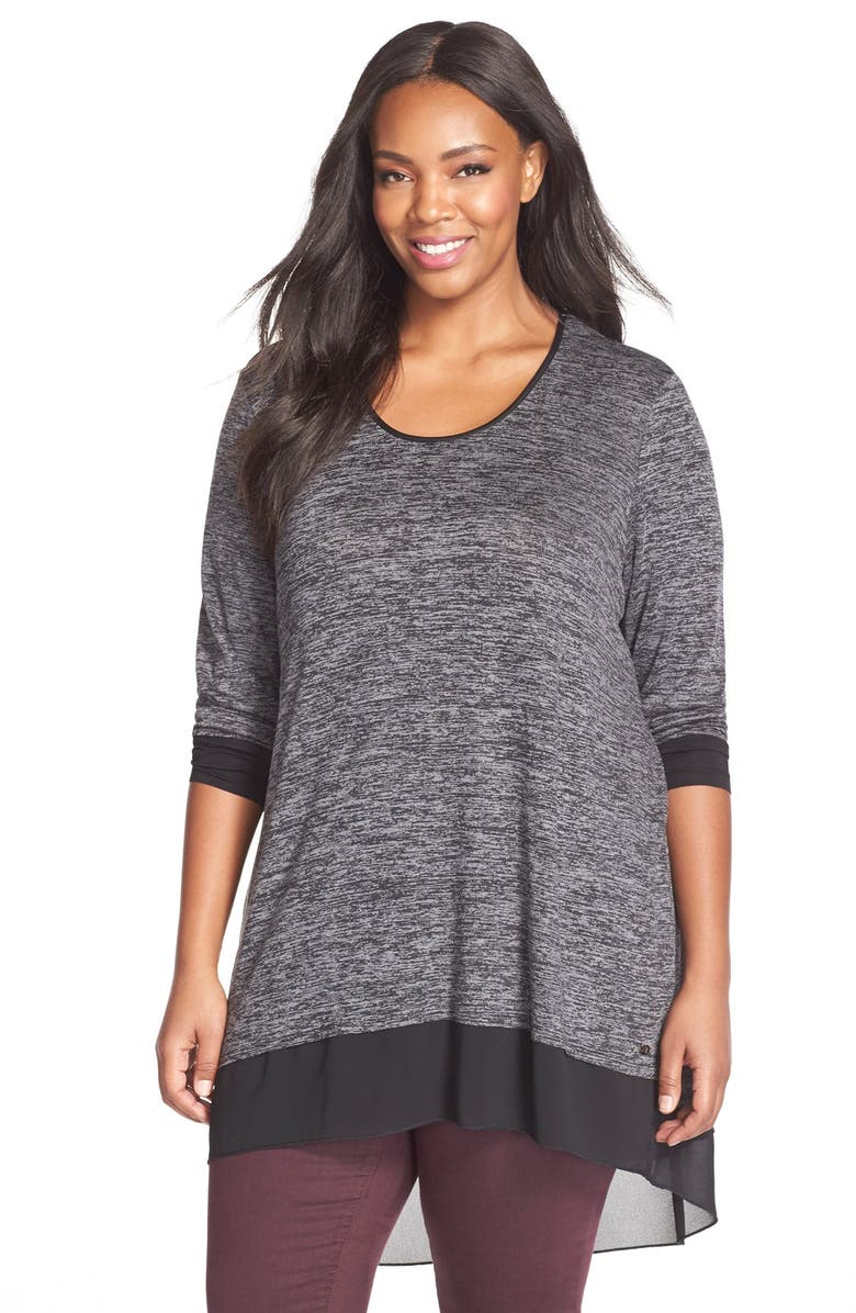 Melissa McCarthy Seven7 Marled Knit High/Low Top (Plus Size) | Nordstrom