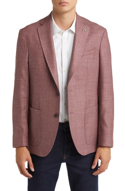 Ted Baker London Keith Slim Fit Soft Constructed Wool Blend Sport Coat in Salmon