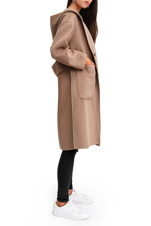 Belle & Bloom Walk This Way Wool Blend Oversized Coat In Oat