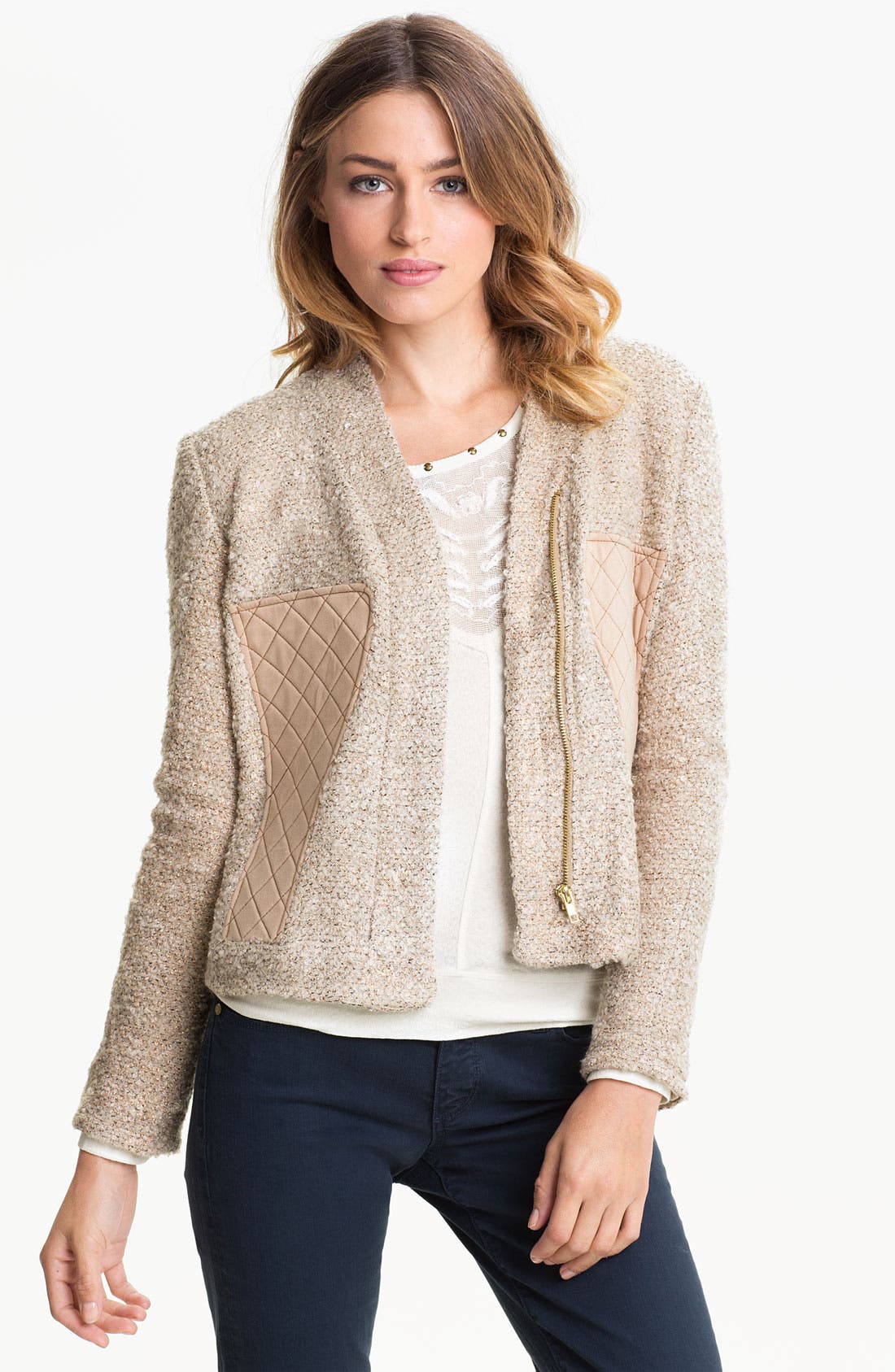 GREYLIN Quilted Patch Bouclé Jacket Nordstrom