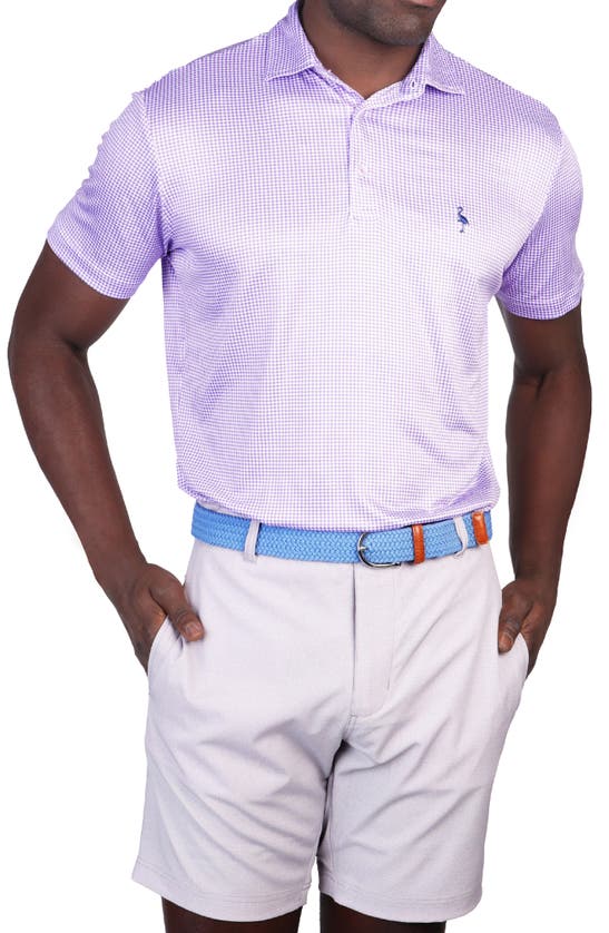 Shop Tailorbyrd Herringbone Performance Polo In Purple