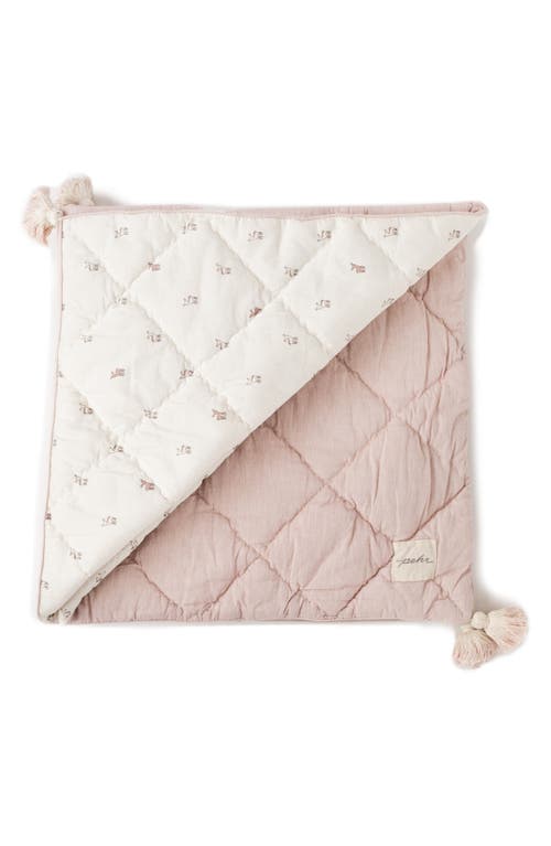 Pehr Quilted Nursery Blanket In Fawn/pink