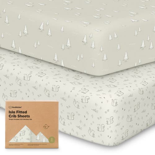 Keababies Isla Fitted Crib Sheets In Pine Grove