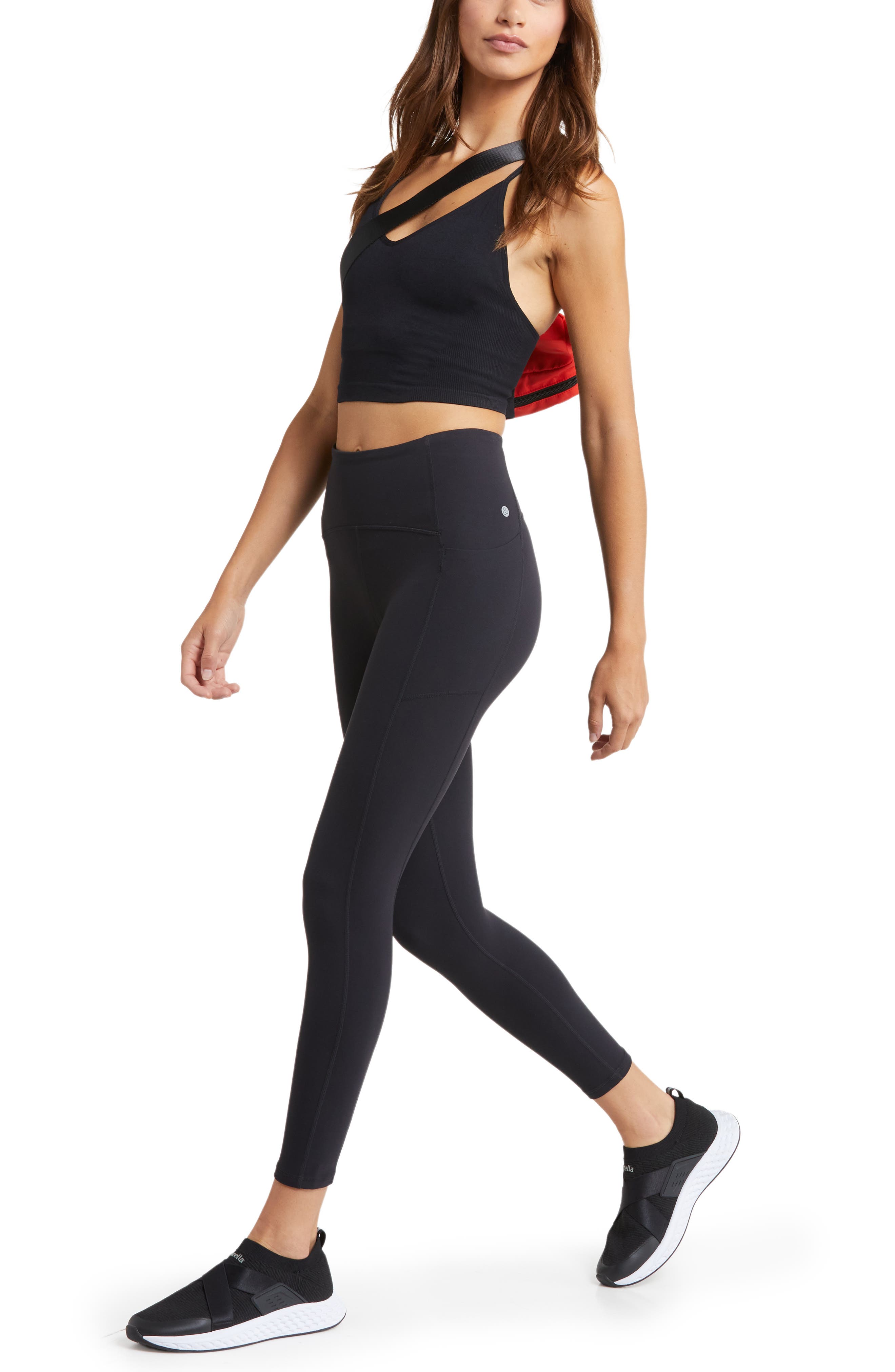 Zella Women's Green Agave High Waist Studio Lite Pocket 7/8 Leggings Size X-Small main image 0