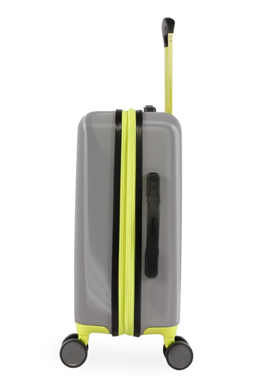 Hurley Suki 21" Hardshell Spinner Suitcase In Light Grey/neon
