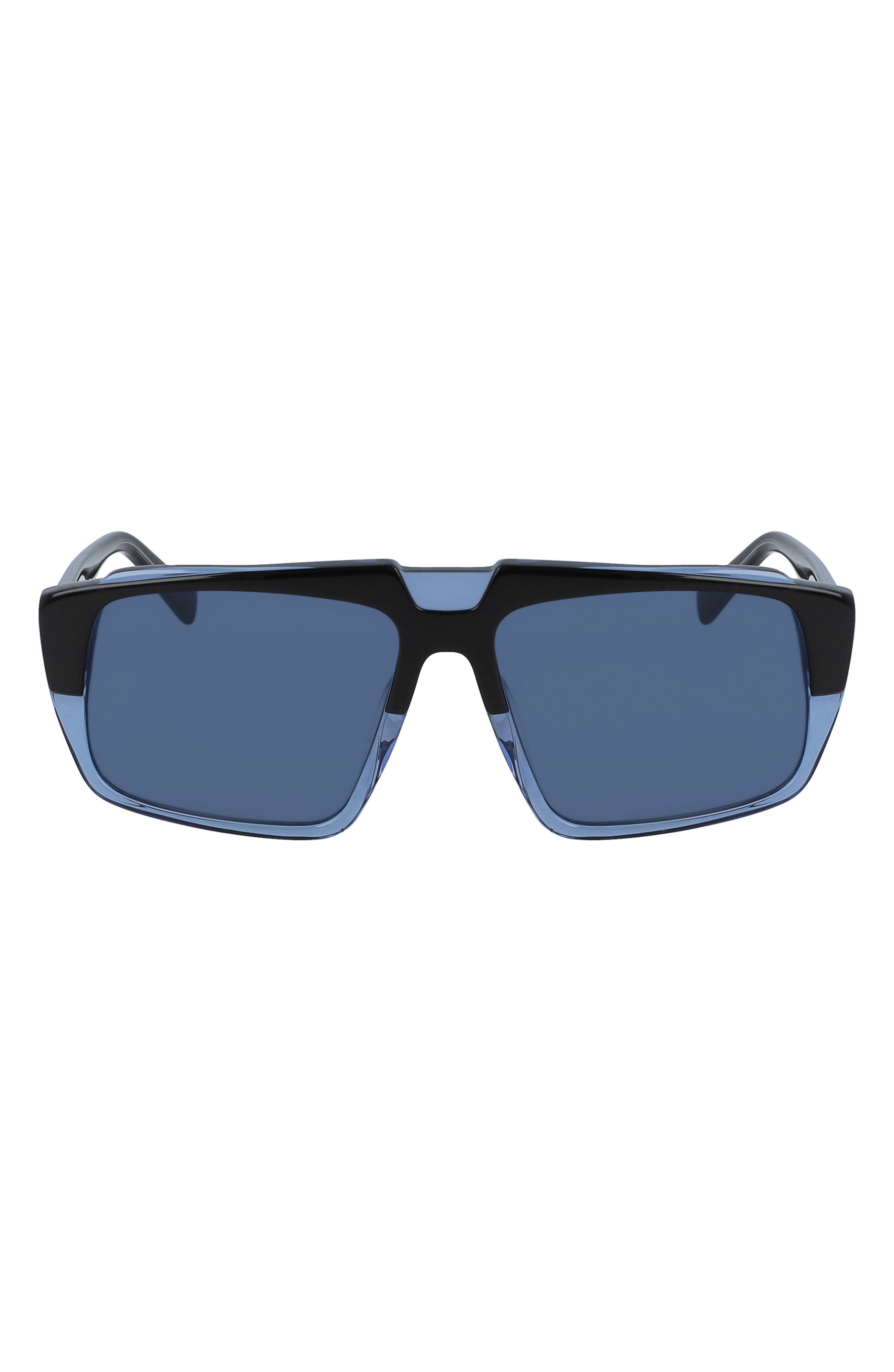MCM 57mm Layered Rectangle Sunglasses in Blue Azure/Blue at Nordstrom