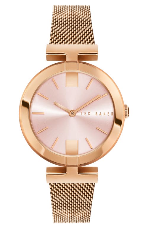 Ted Baker London Darbey Mesh Strap Watch, 36mm in Rose Gold at Nordstrom