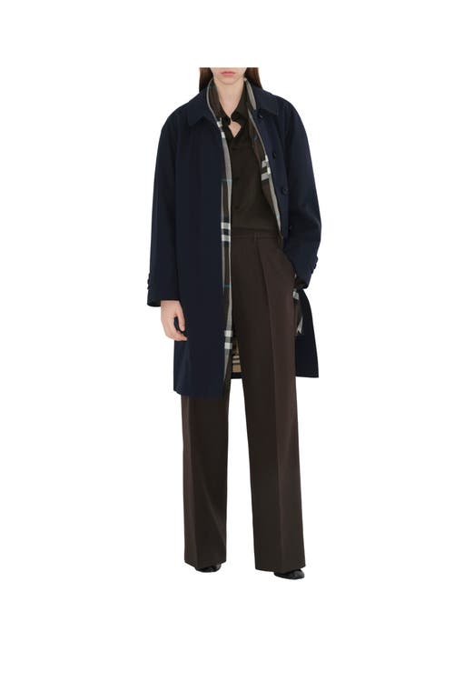 Shop Burberry Mid-length Camden Heritage Car Coat In Coal Blue