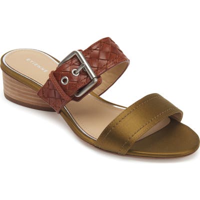 Etienne Aigner Preston Buckle Strap Slide Sandal, Brown
