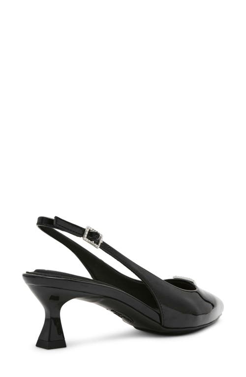 Shop Anne Klein Iset Slingback Pointed Toe Kitten Heel In Black Patent