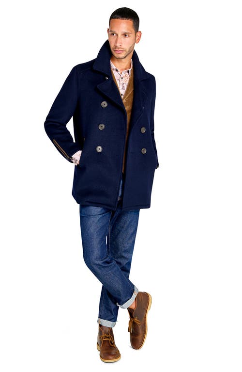 Shop Brooklyn Brigade Navy Wool Double Breasted Peacoat