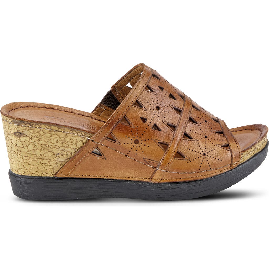 Spring Step Fusa Wedge Slide Sandal In Camel