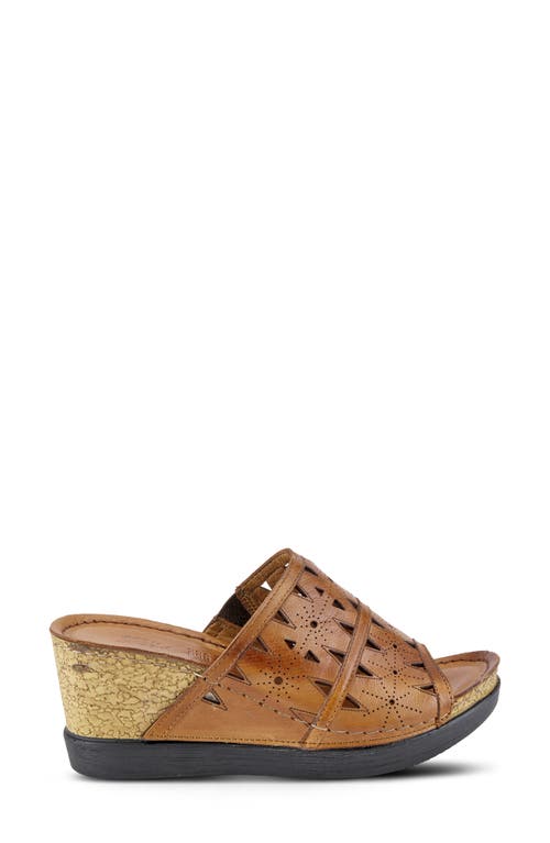 Shop Spring Step Fusa Wedge Slide Sandal In Camel