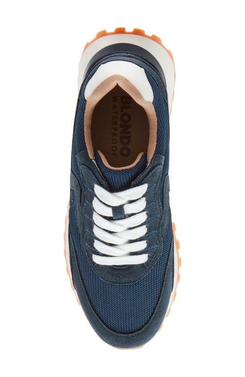 Blondo Lois Retro Waterproof Running Sneaker In Navy Suede