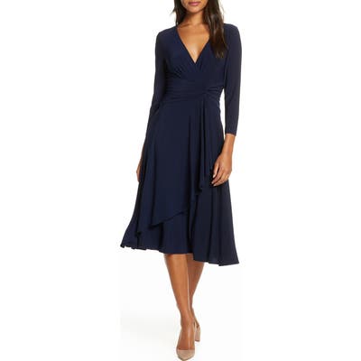 Eliza J Faux Wrap Dress, Blue