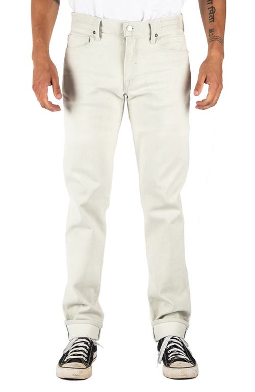 The Pen Slim 14-Ounce Stretch Selvedge Jeans in Silver Gray White