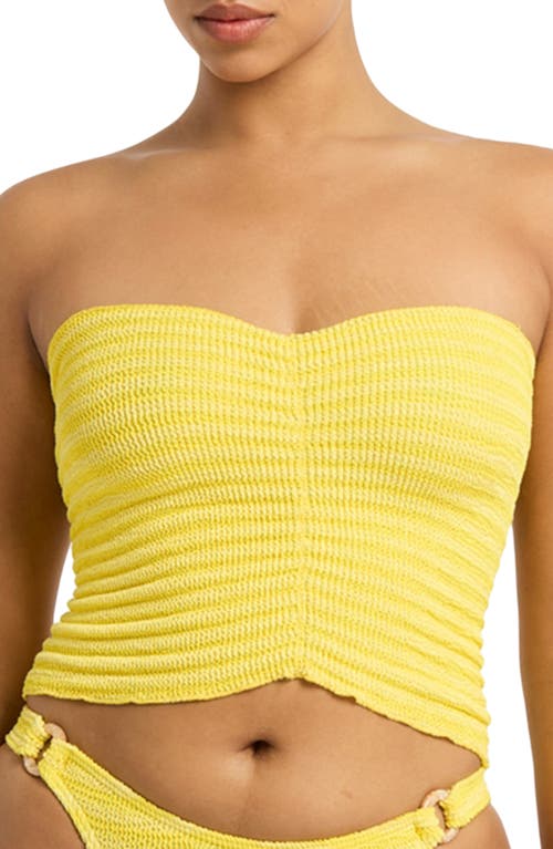 Bondeye Bond-eye Dara Stripe Cover-up Tube Top/skirt In Yellow