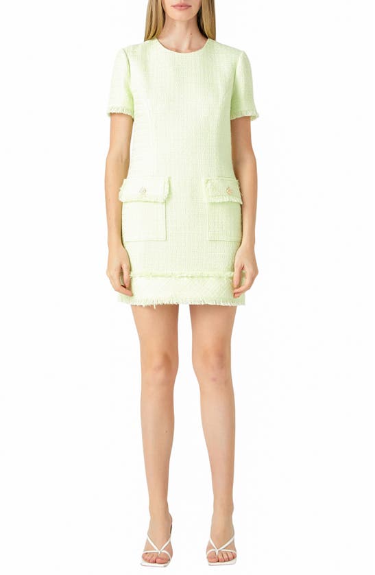 ENDLESS ROSE ENDLESS ROSE FRAYED TRIM TWEED MINIDRESS