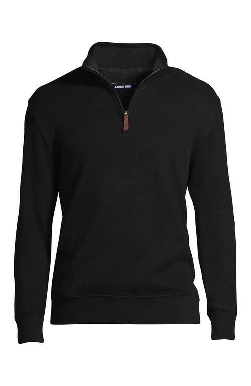 Shop Lands' End Bedford Rib Quarter Zip Sweater In Black